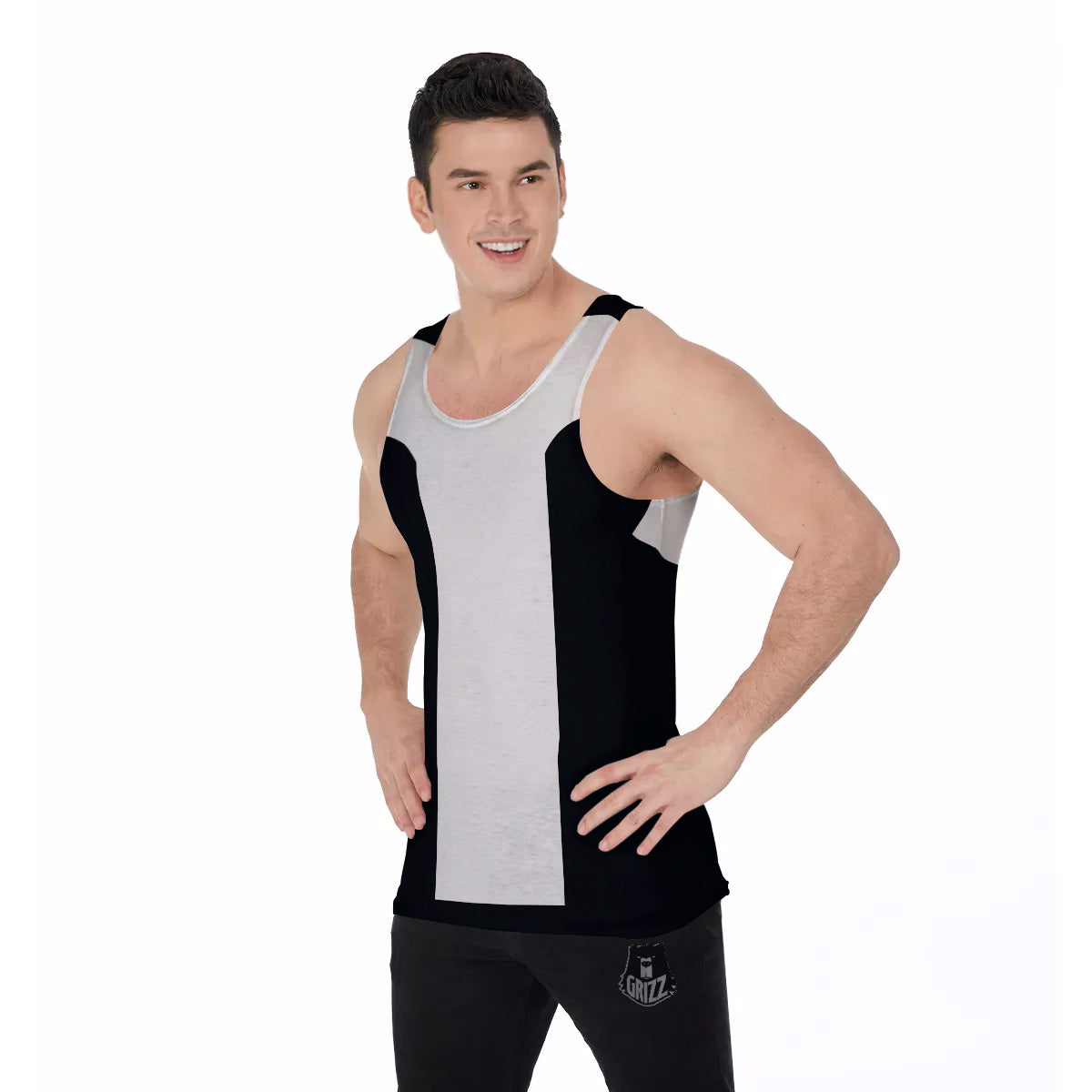 Aries Sign White And Black Print Men's Tank Top-grizzshop