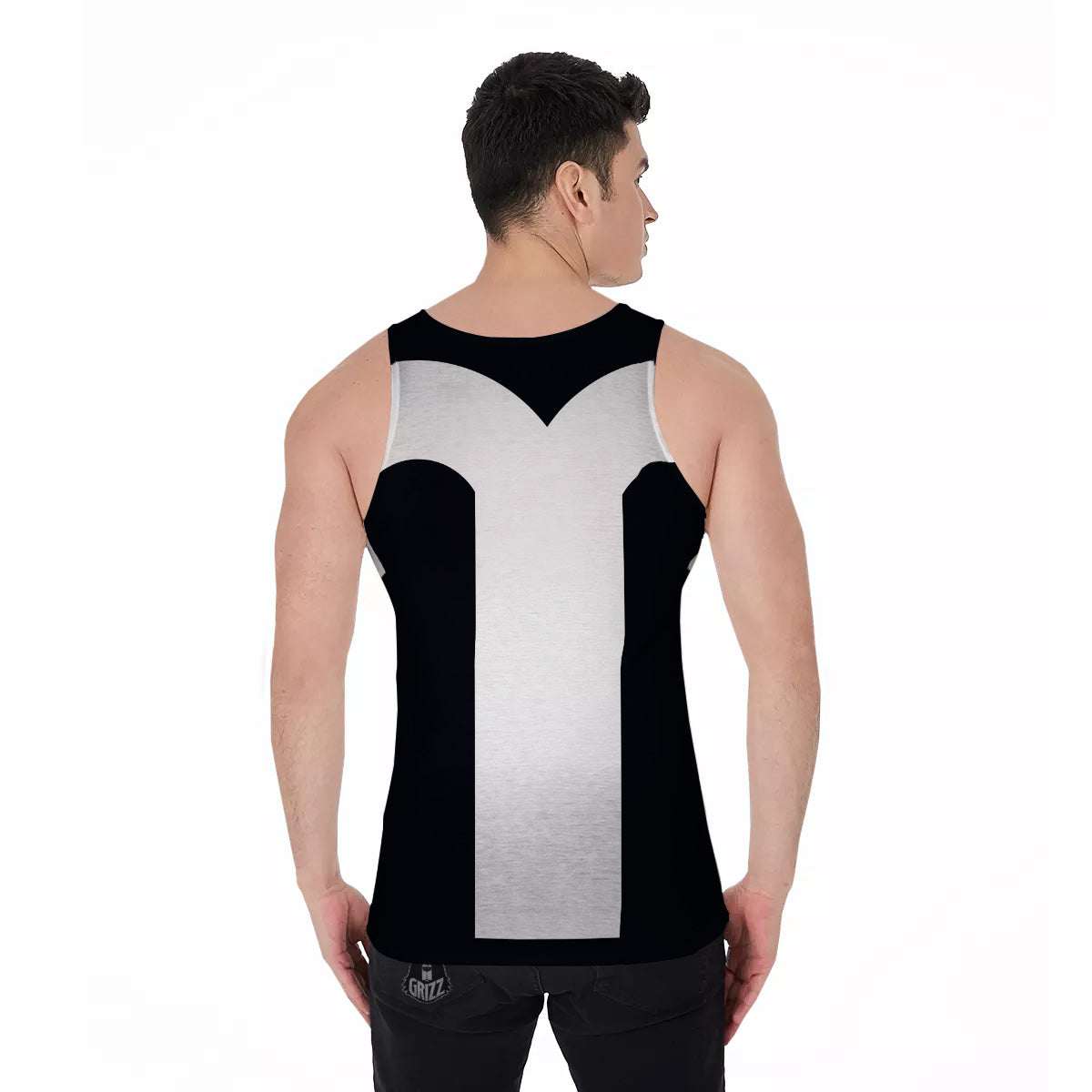 Aries Sign White And Black Print Men's Tank Top-grizzshop