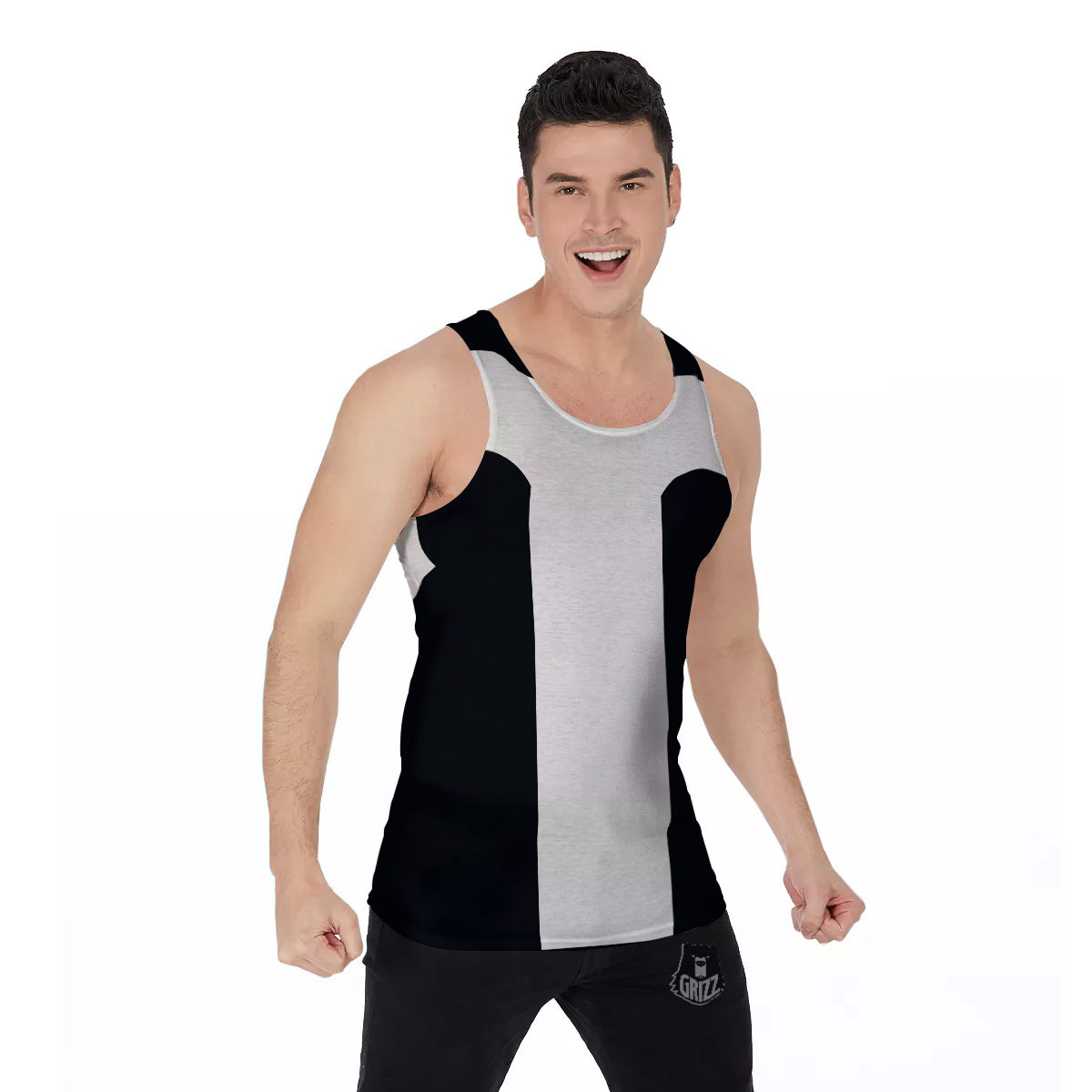 Aries Sign White And Black Print Men's Tank Top-grizzshop
