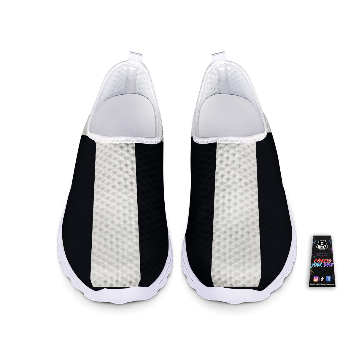 Aries Sign White And Black Print Nurse Shoes-grizzshop