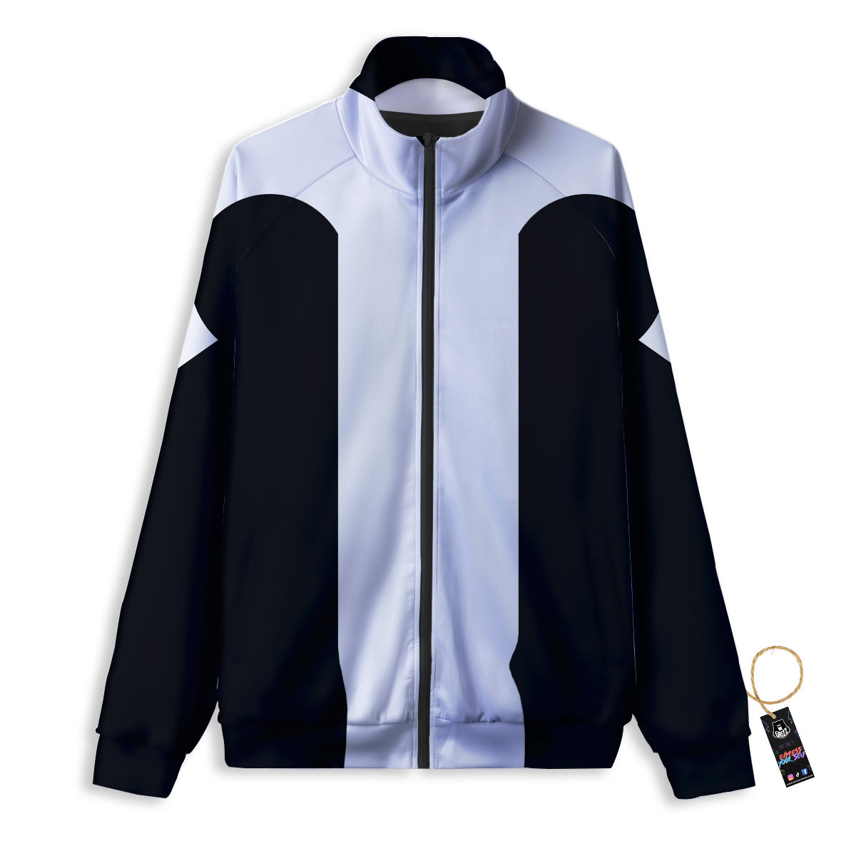 Aries Sign White And Black Print Track Jacket-grizzshop