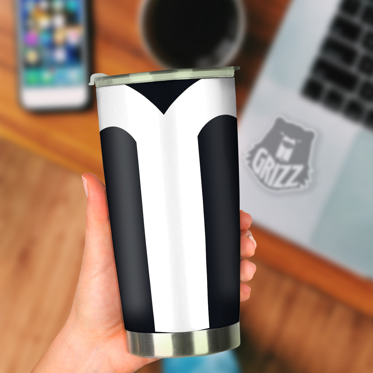 Aries Sign White And Black Print Tumbler-grizzshop