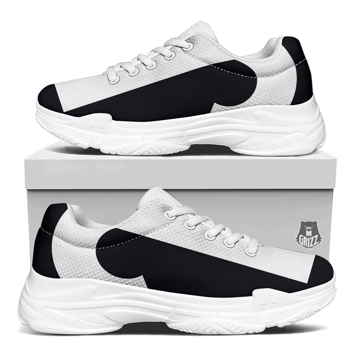 Aries Sign White And Black Print White Chunky Shoes-grizzshop