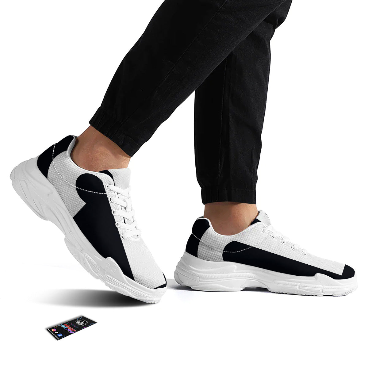 Aries Sign White And Black Print White Chunky Shoes-grizzshop