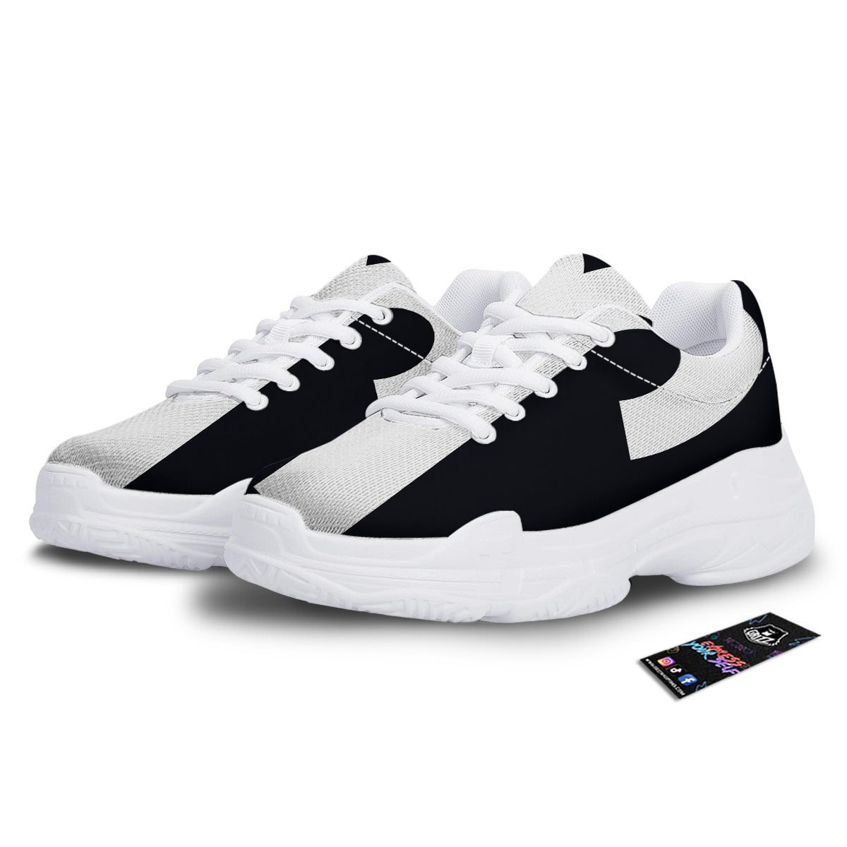 Aries Sign White And Black Print White Chunky Shoes-grizzshop