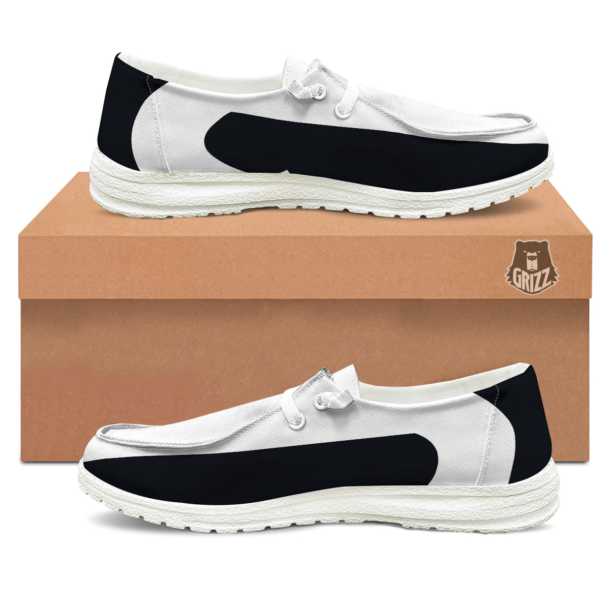 Aries Sign White And Black Print White Loafers-grizzshop