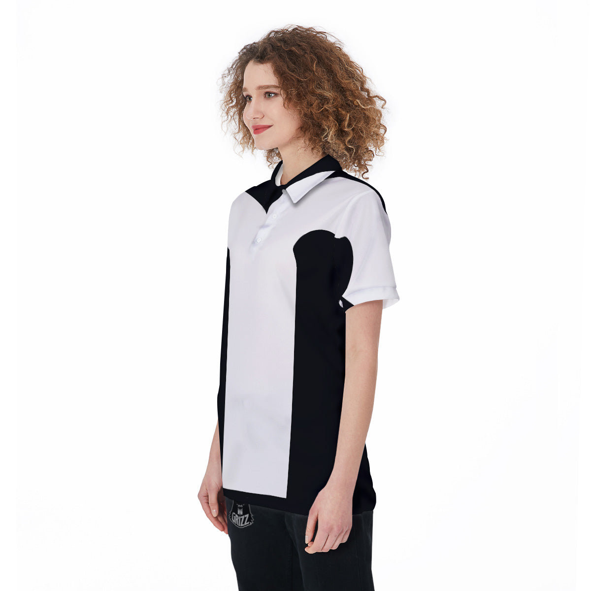 Aries Sign White And Black Print Women's Golf Shirts-grizzshop