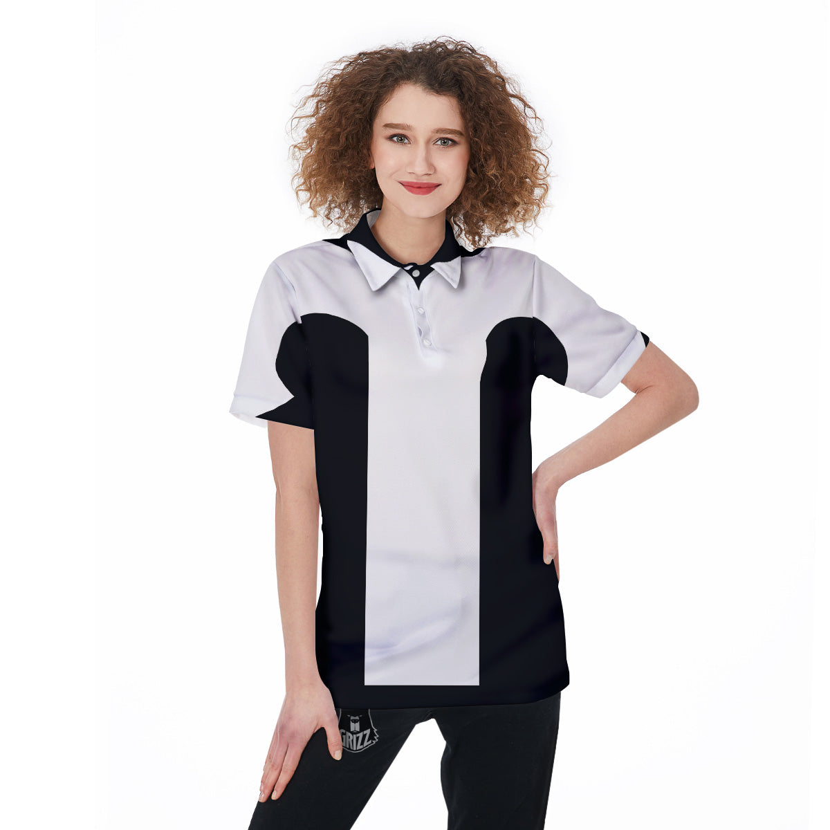 Aries Sign White And Black Print Women's Golf Shirts-grizzshop