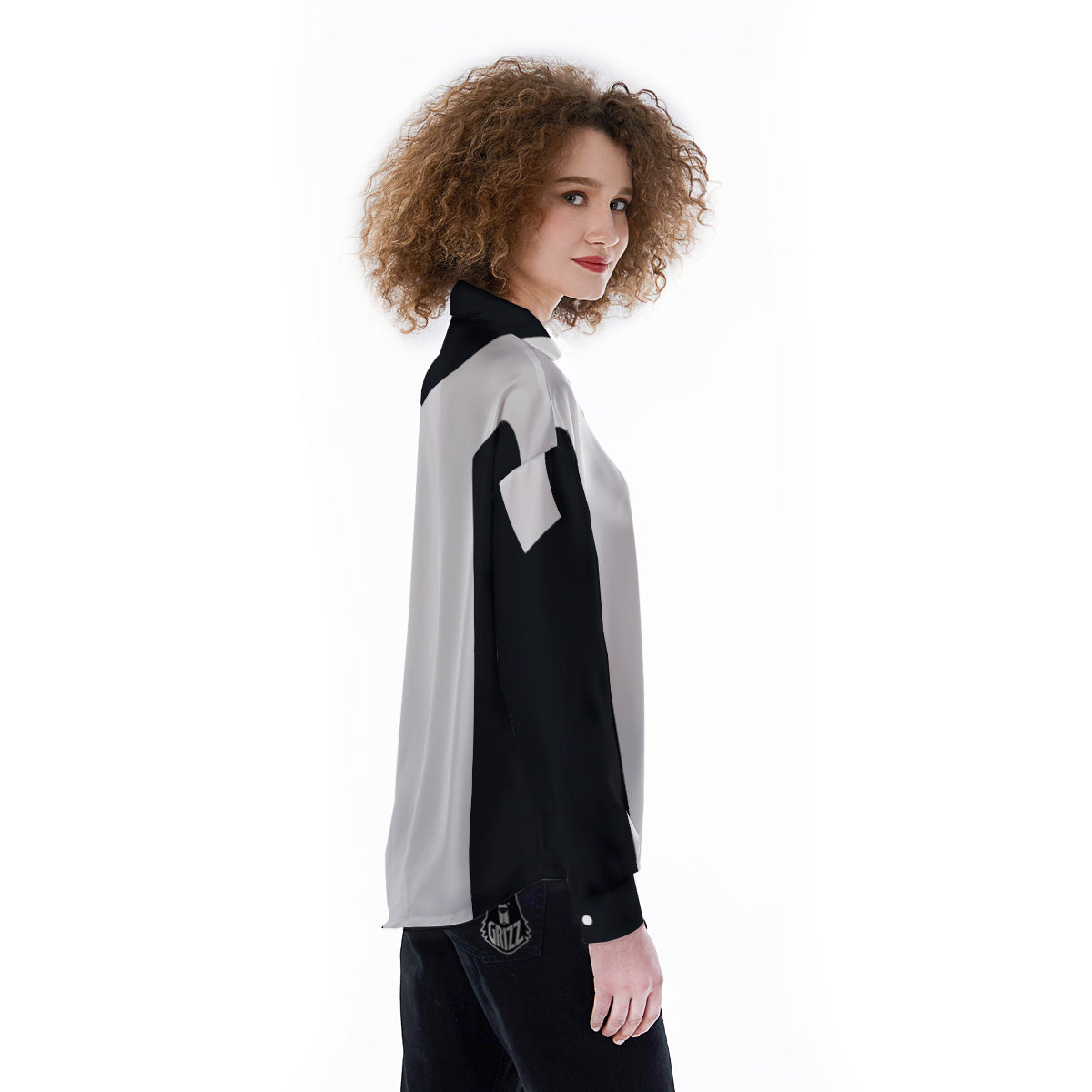 Aries Sign White And Black Print Women's Long Sleeve Shirts-grizzshop