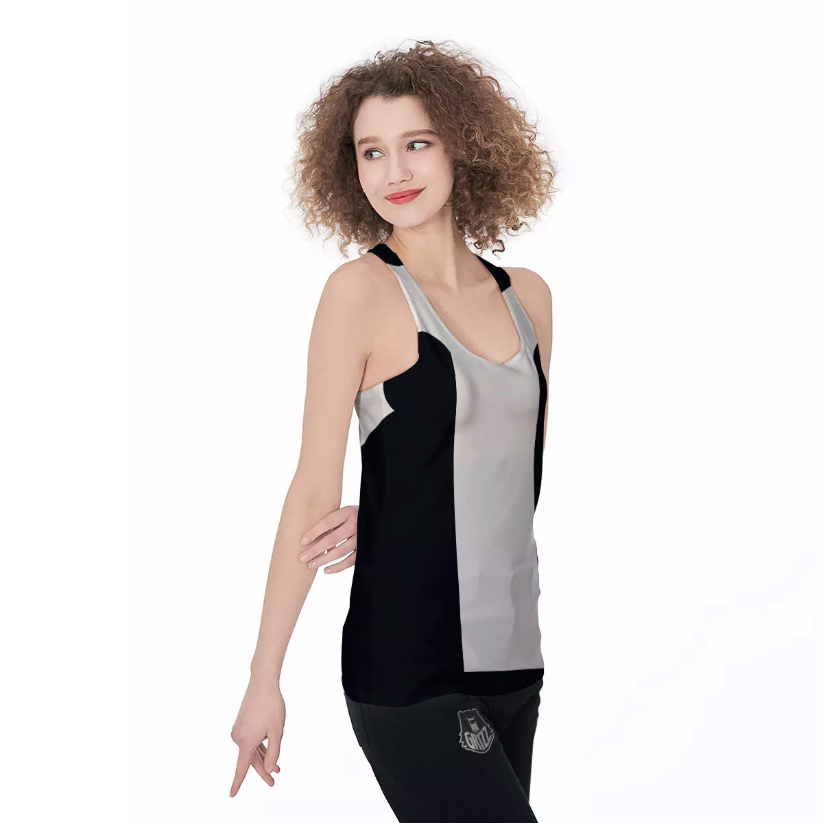Aries Sign White And Black Print Women's Racerback Tank Top-grizzshop