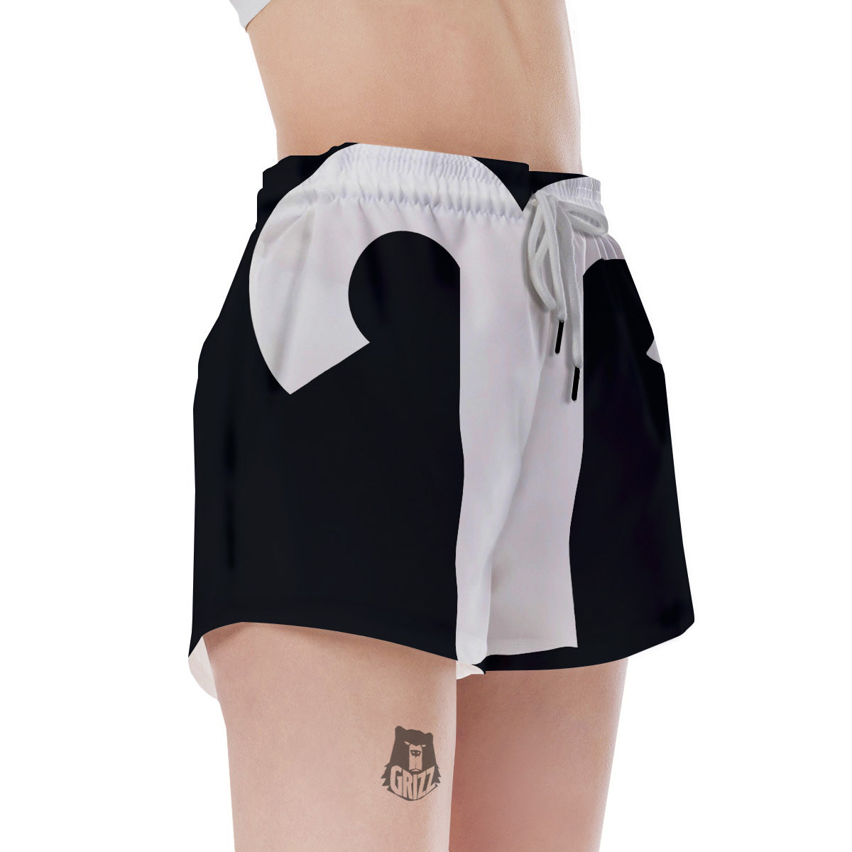 Aries Sign White And Black Print Women's Shorts-grizzshop