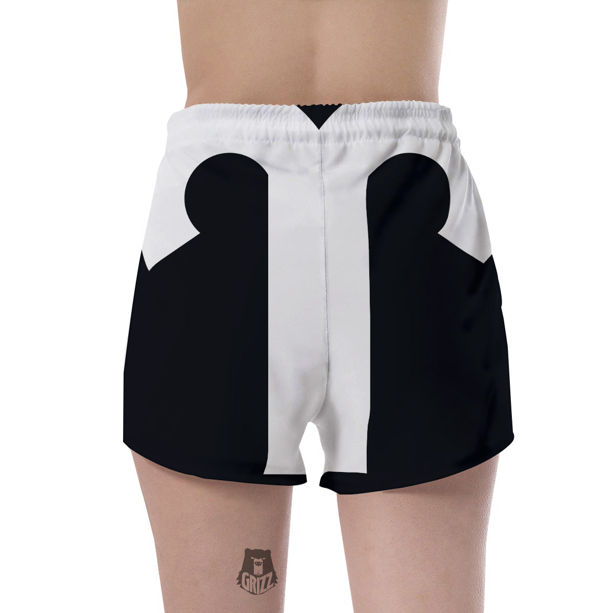 Aries Sign White And Black Print Women's Shorts-grizzshop