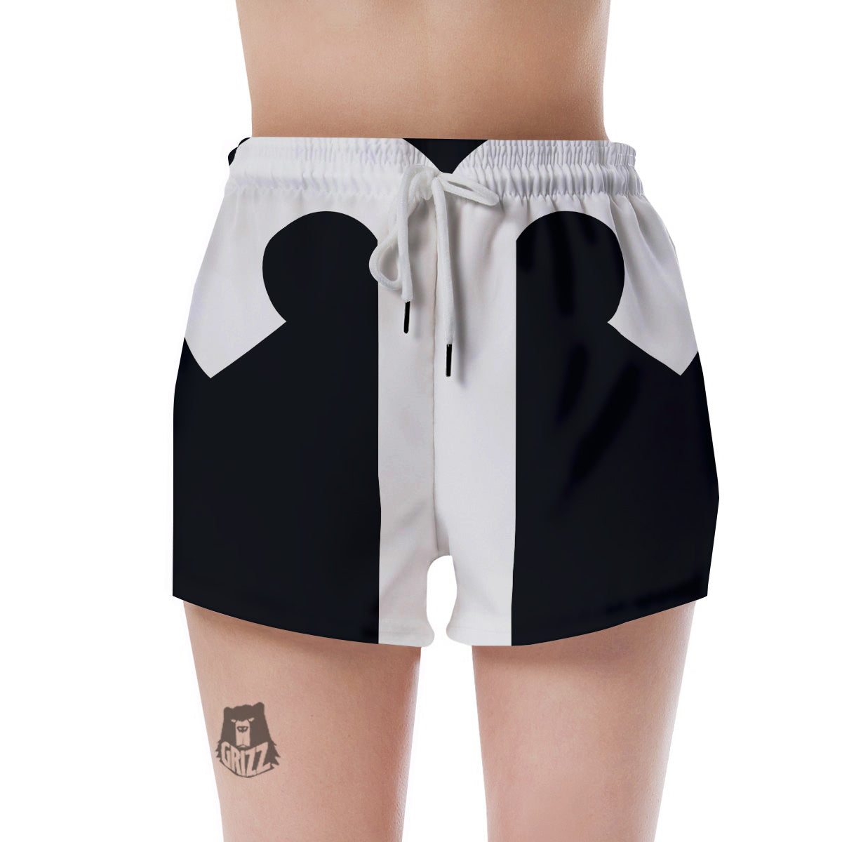 Aries Sign White And Black Print Women's Shorts-grizzshop