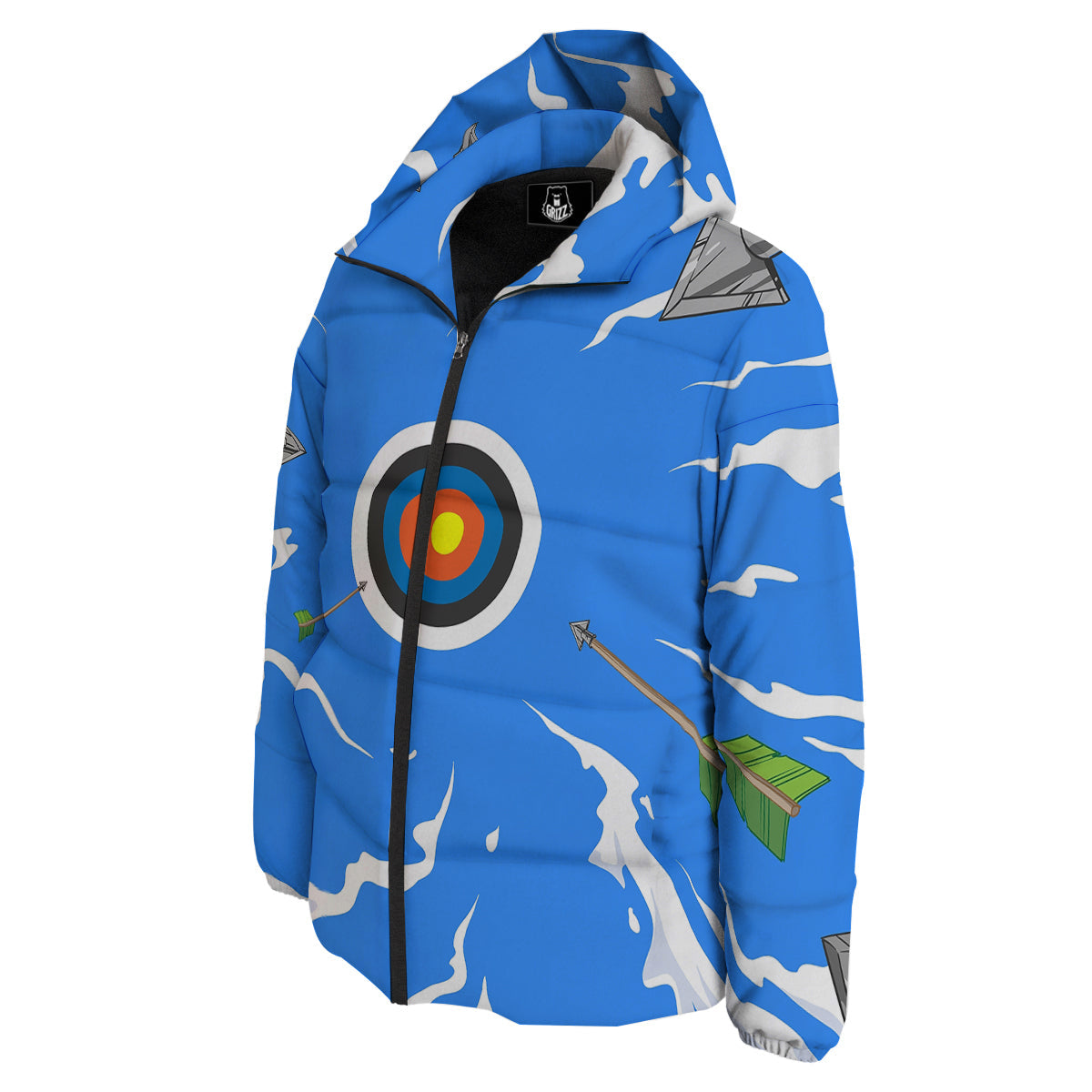 Arrows Are Casting At The Target Print Down Jacket-grizzshop