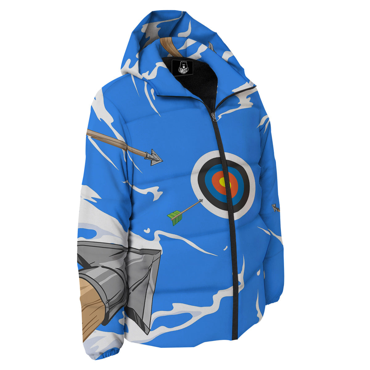 Arrows Are Casting At The Target Print Down Jacket-grizzshop