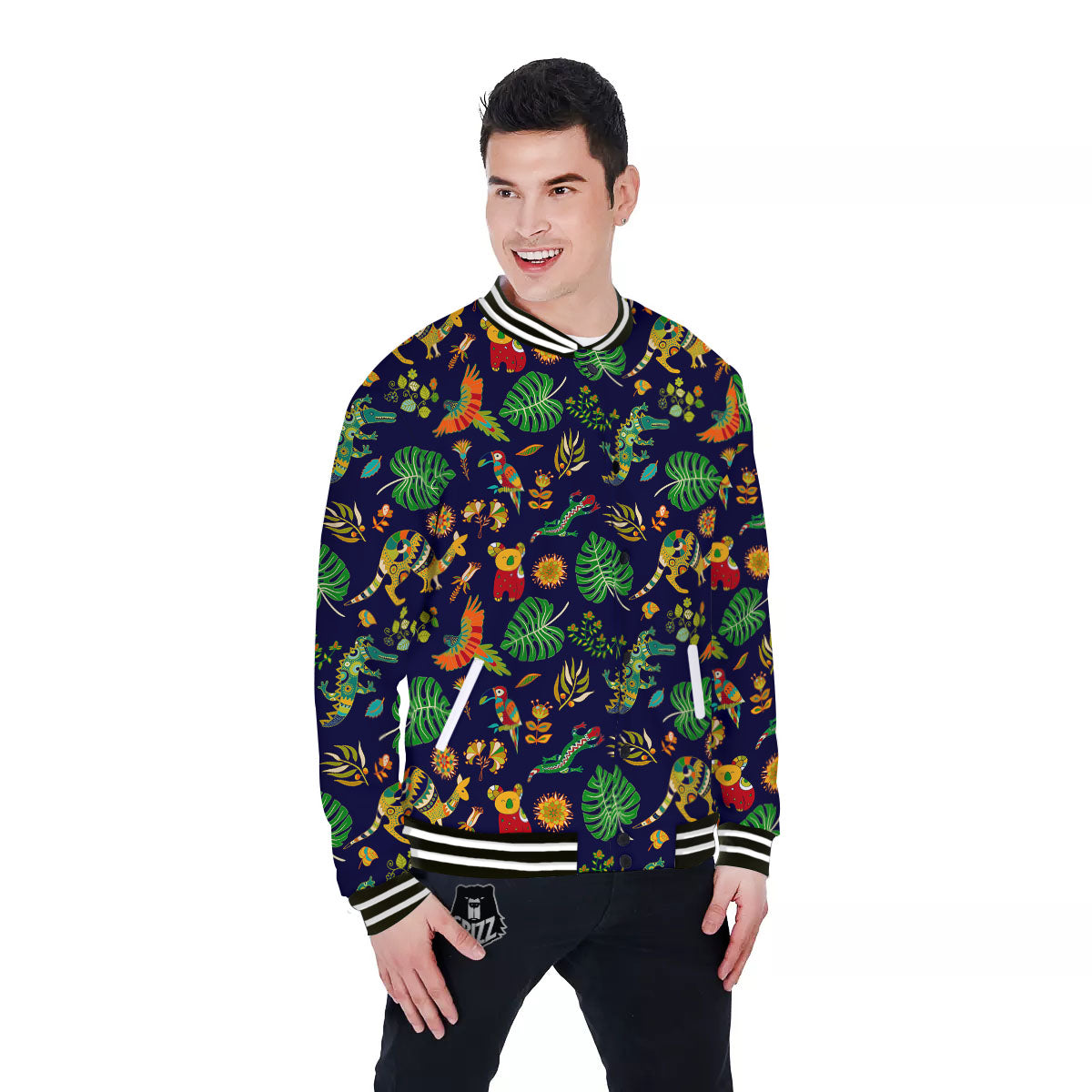 Art Australian Aboriginal Print Baseball Jacket-grizzshop