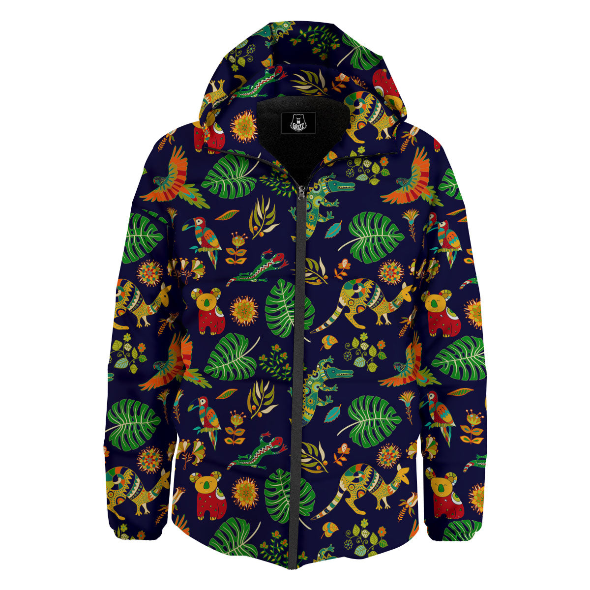 Art Australian Aboriginal Print Down Jacket-grizzshop