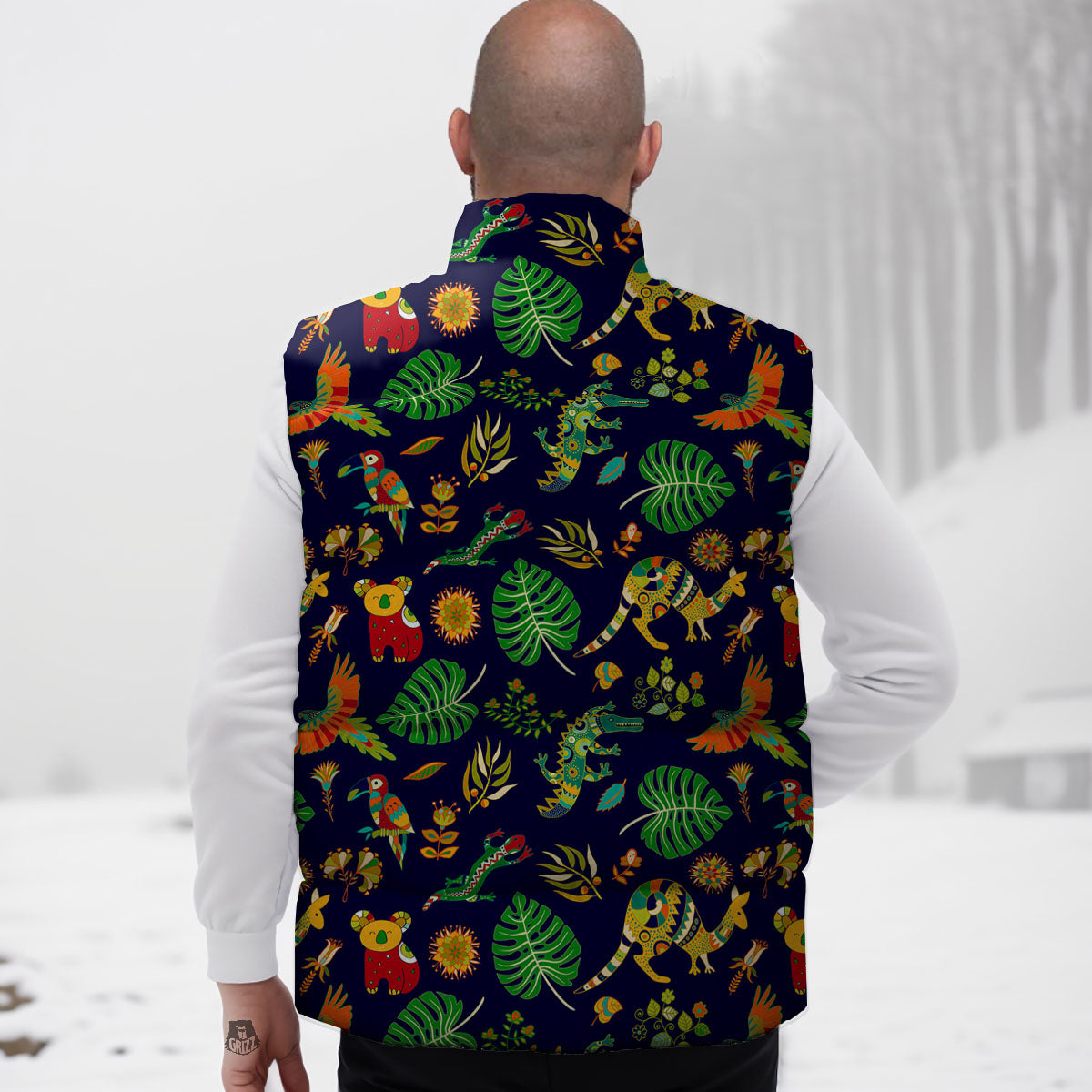 Art Australian Aboriginal Print Down Vest
