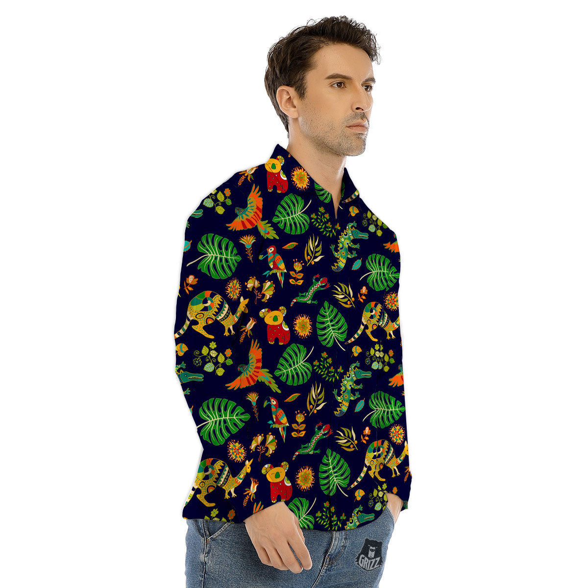 Art Australian Aboriginal Print Men's Dress Shirts-grizzshop