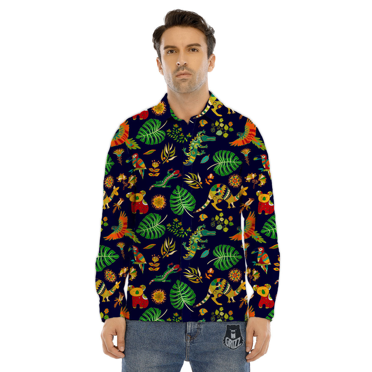 Art Australian Aboriginal Print Men's Dress Shirts-grizzshop