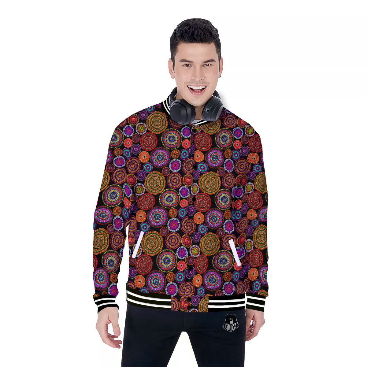 Art Australian Aboriginal Print Pattern Baseball Jacket-grizzshop