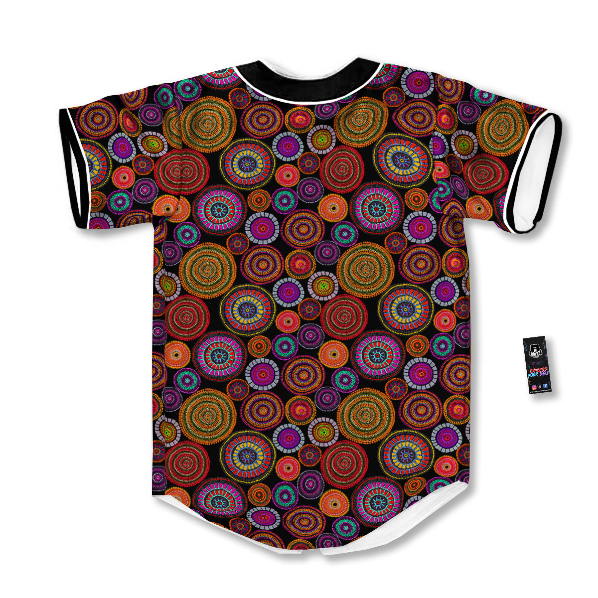 Art Australian Aboriginal Print Pattern Baseball Jersey-grizzshop