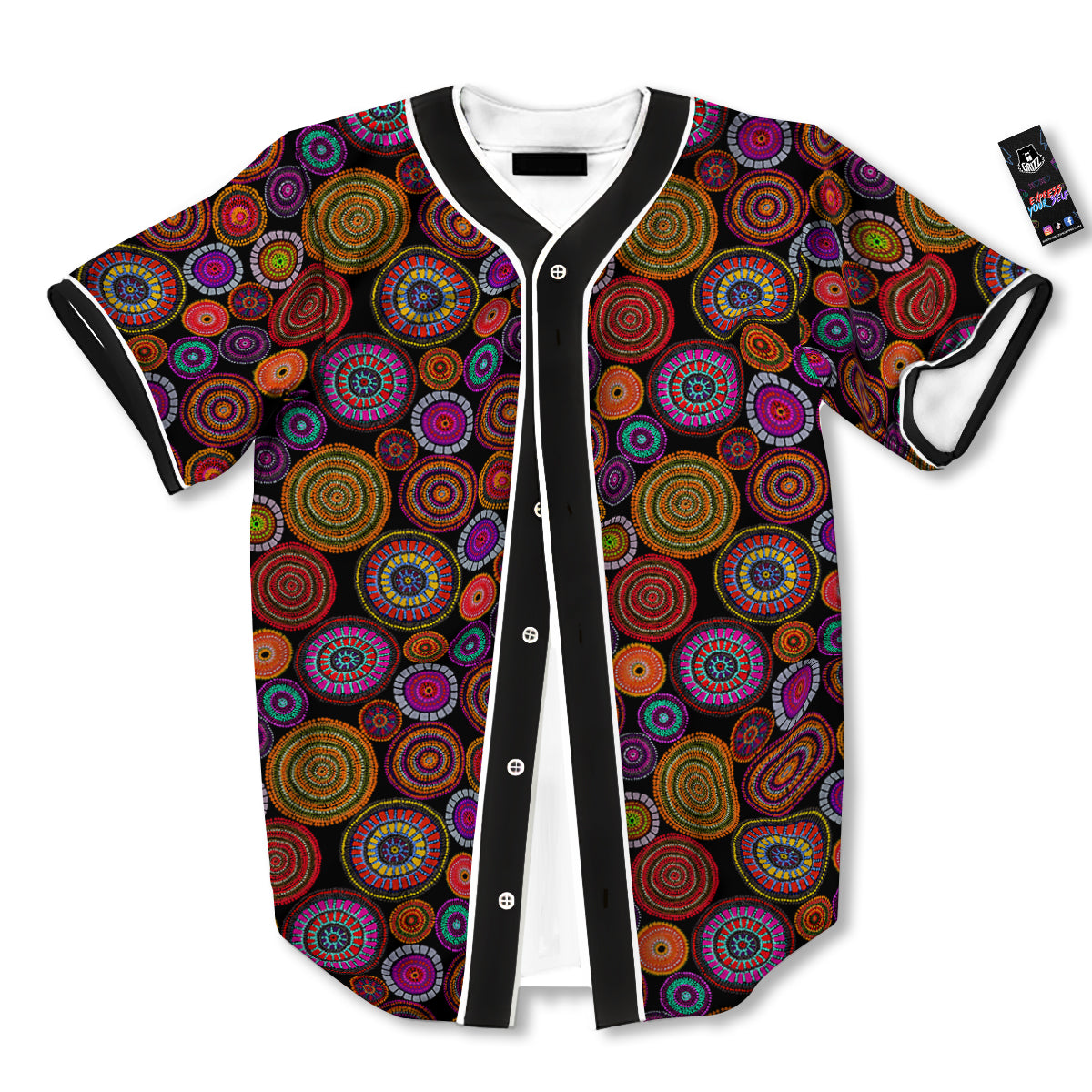 Art Australian Aboriginal Print Pattern Baseball Jersey-grizzshop