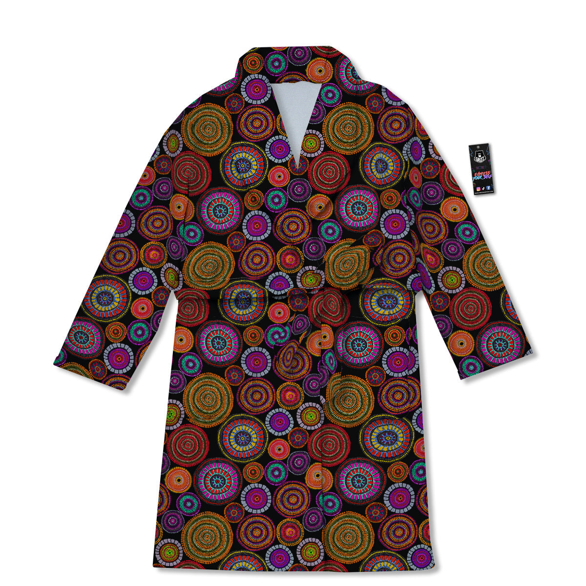 Art Australian Aboriginal Print Pattern Bathrobe-grizzshop