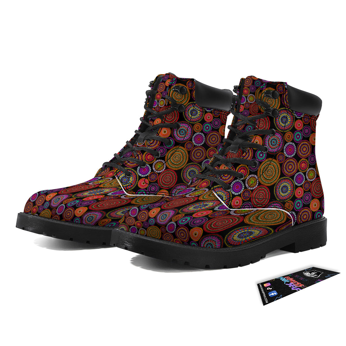 Art Australian Aboriginal Print Pattern Boots-grizzshop