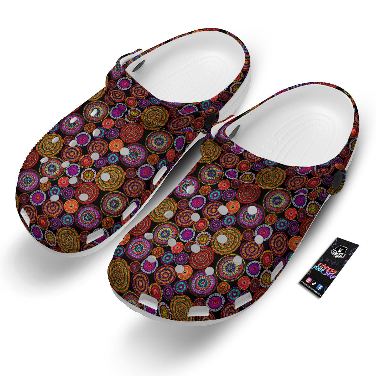 Art Australian Aboriginal Print Pattern Clog-grizzshop
