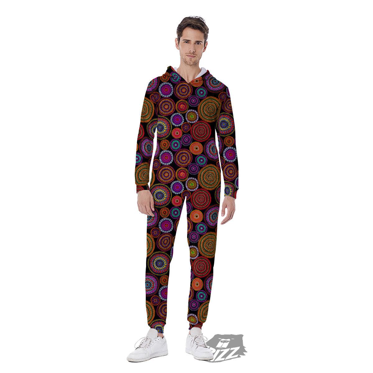 Art Australian Aboriginal Print Pattern Men's Jumpsuit-grizzshop