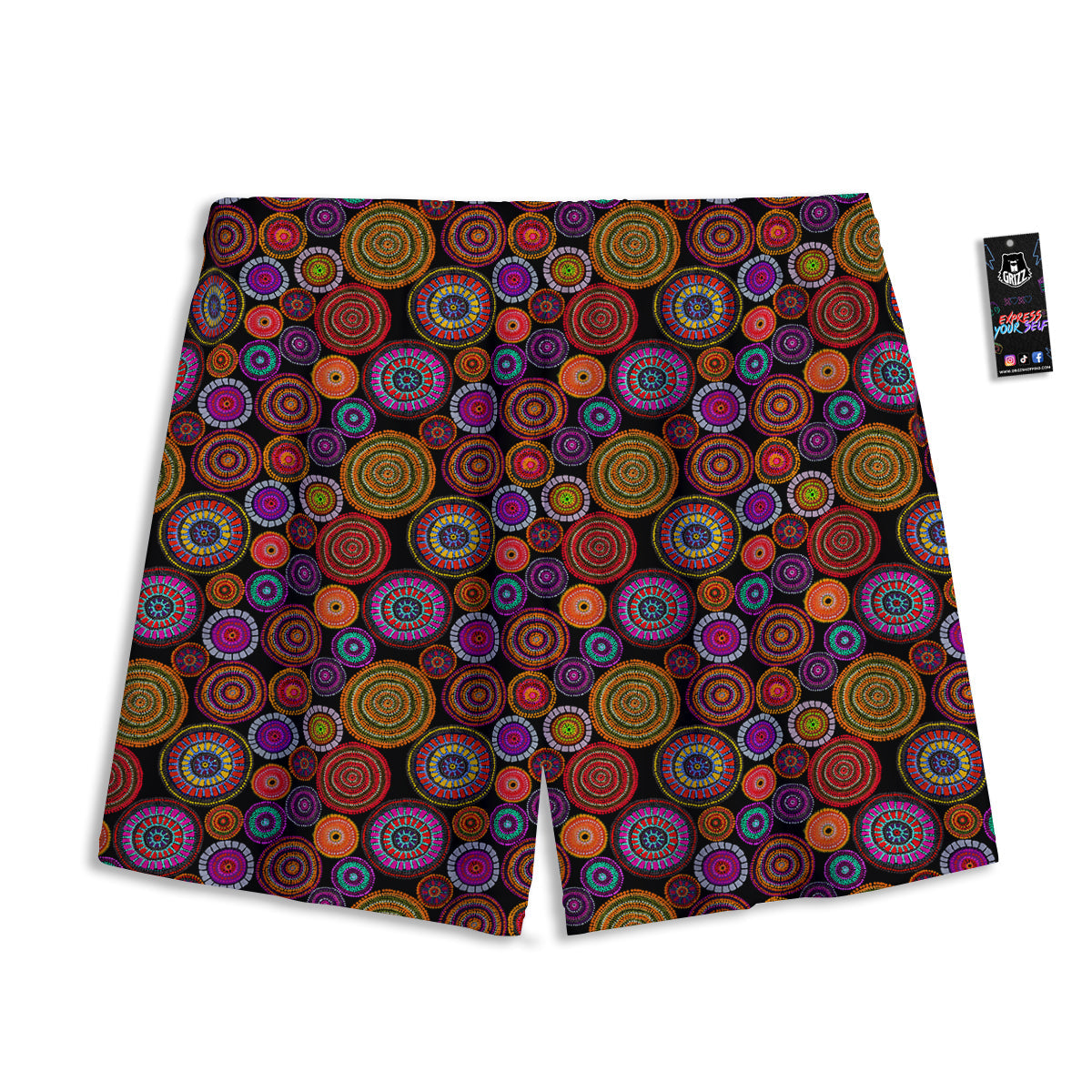 Blanket Stripe Ethnic Mexican Print Mesh Shorts