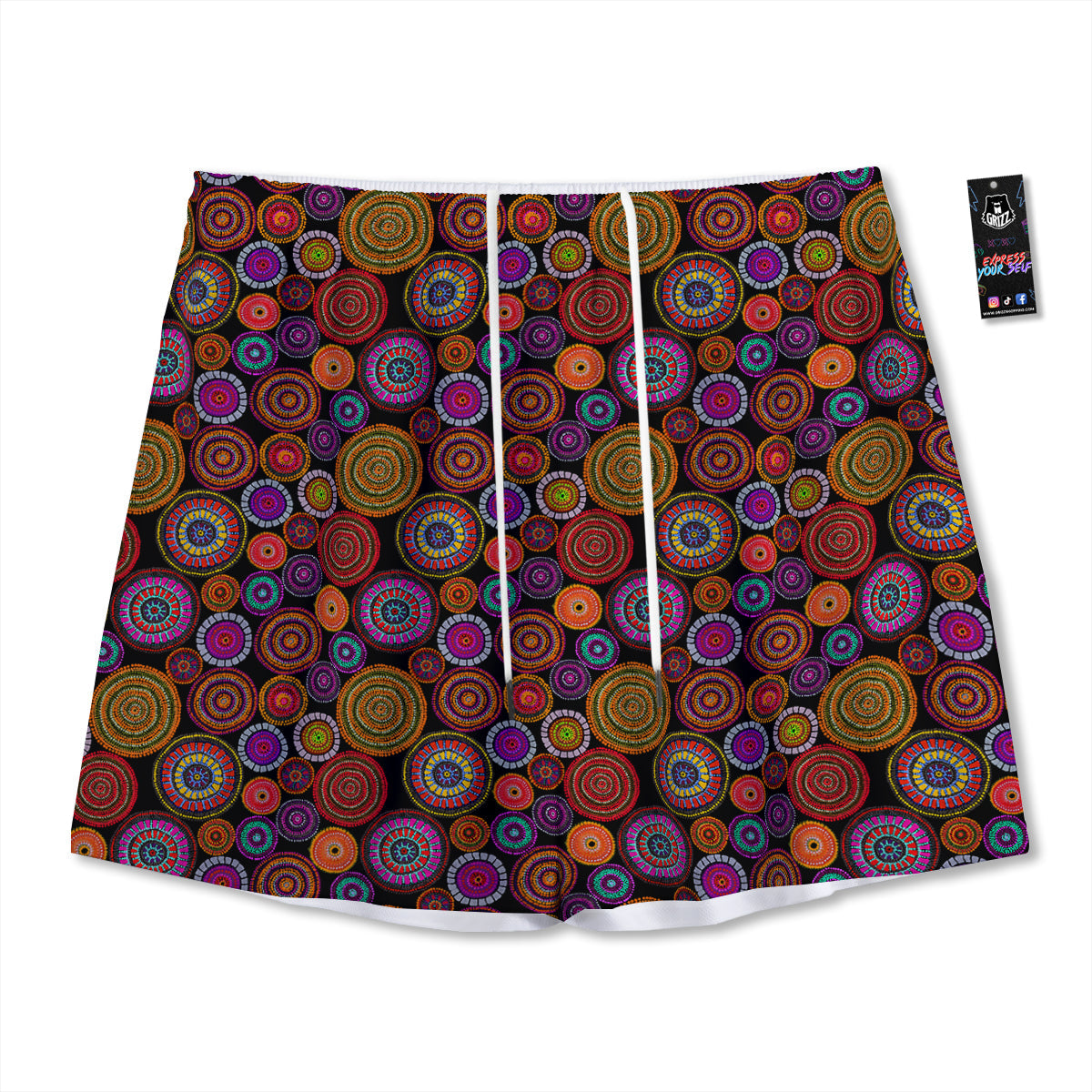 Blanket Stripe Ethnic Mexican Print Mesh Shorts
