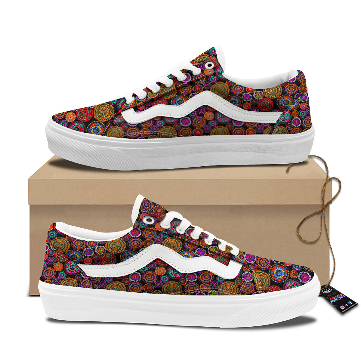 Art Australian Aboriginal Print Pattern Skate Shoes-grizzshop