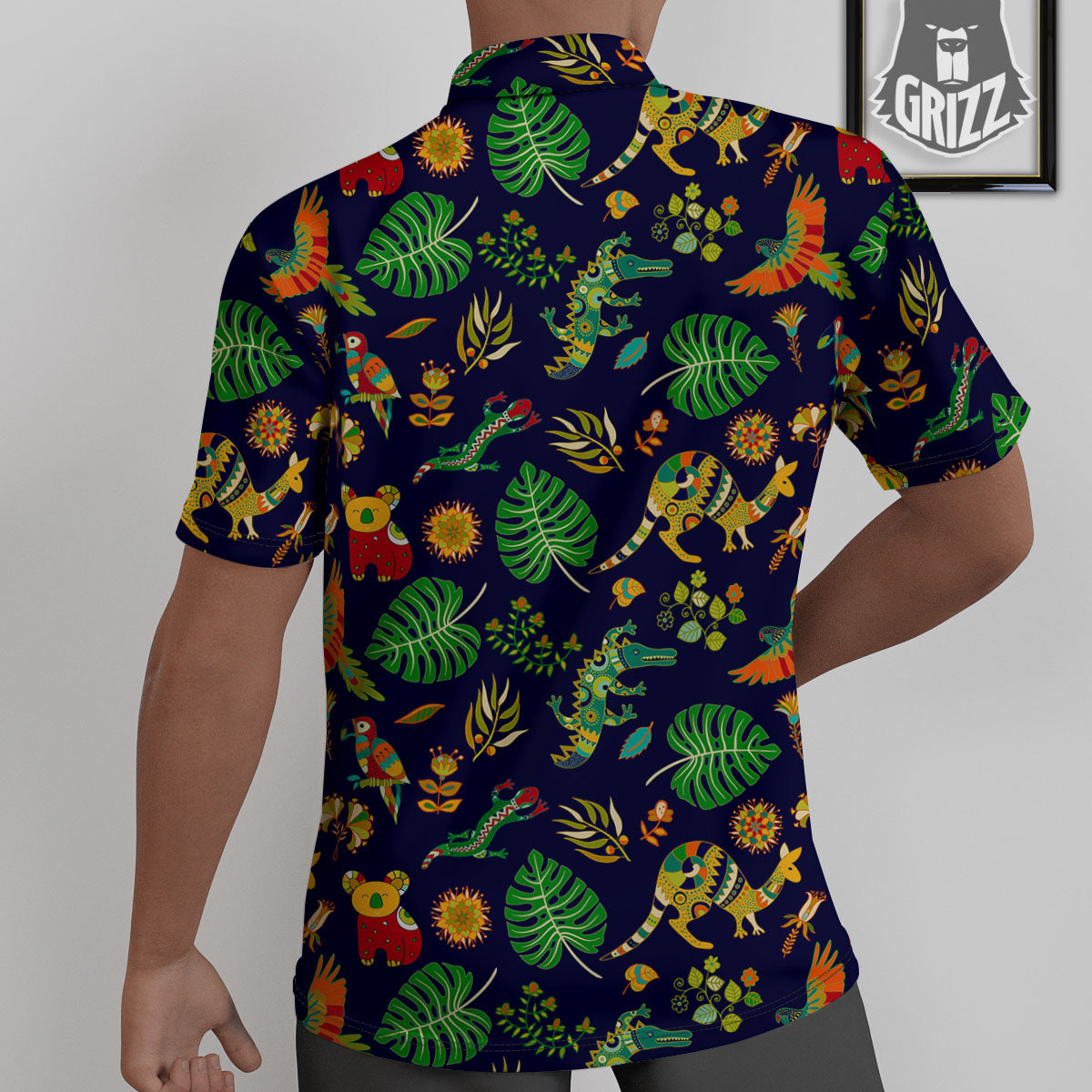 Art Australian Aboriginal Print Untucked Shirts-grizzshop