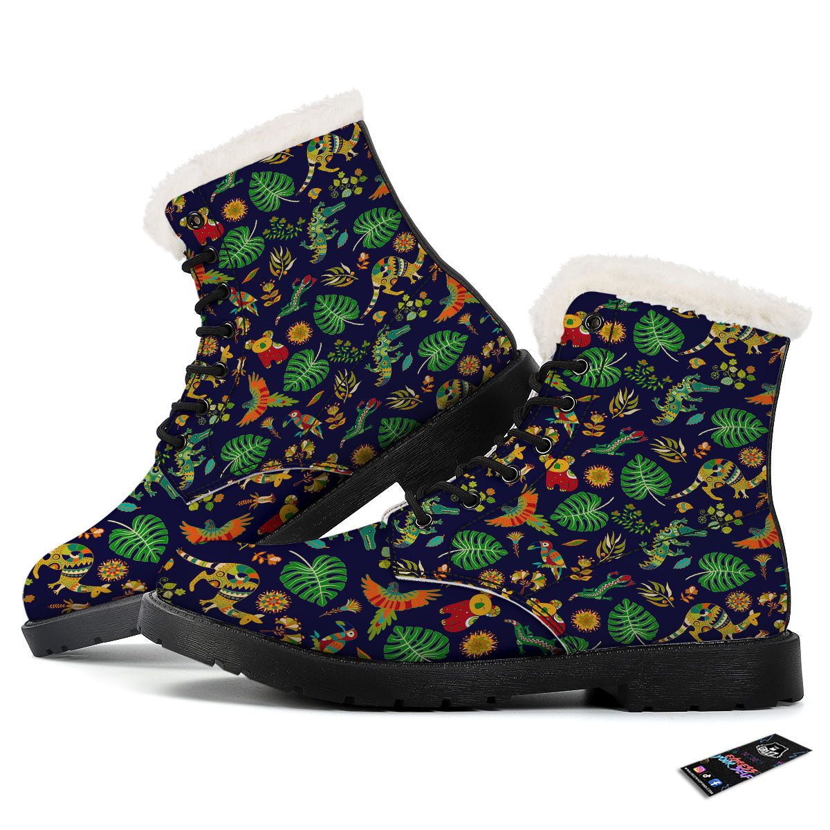 Art Australian Aboriginal Print Winter Boots-grizzshop