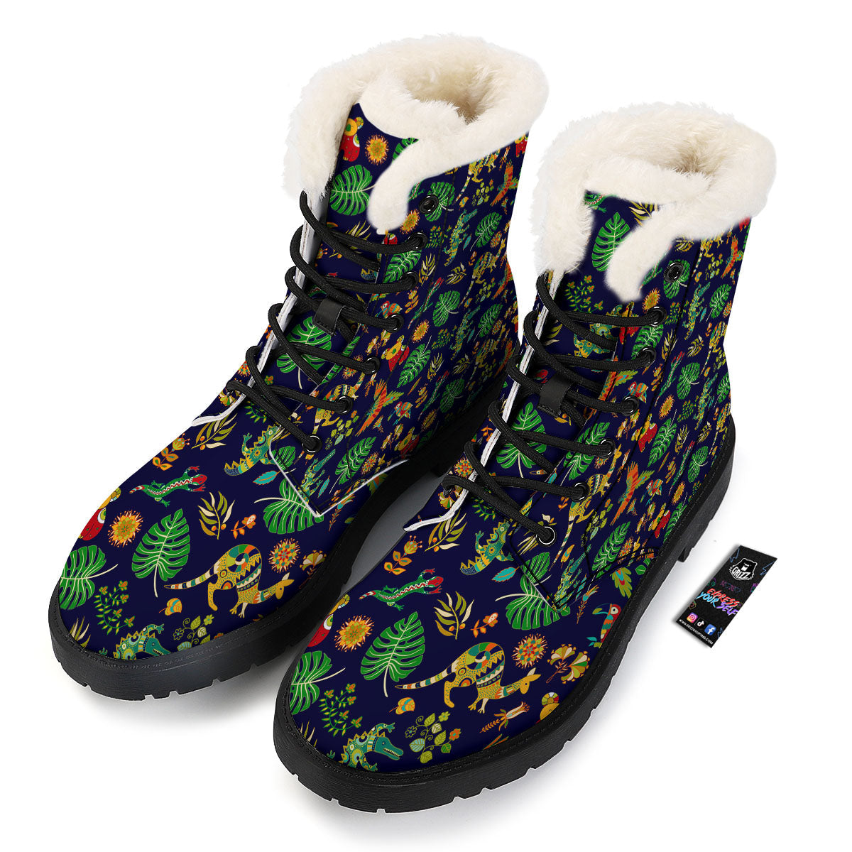 Art Australian Aboriginal Print Winter Boots-grizzshop