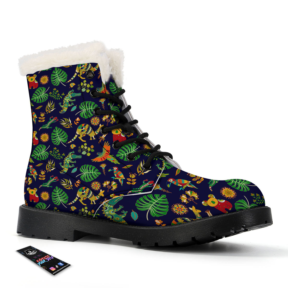 Art Australian Aboriginal Print Winter Boots-grizzshop