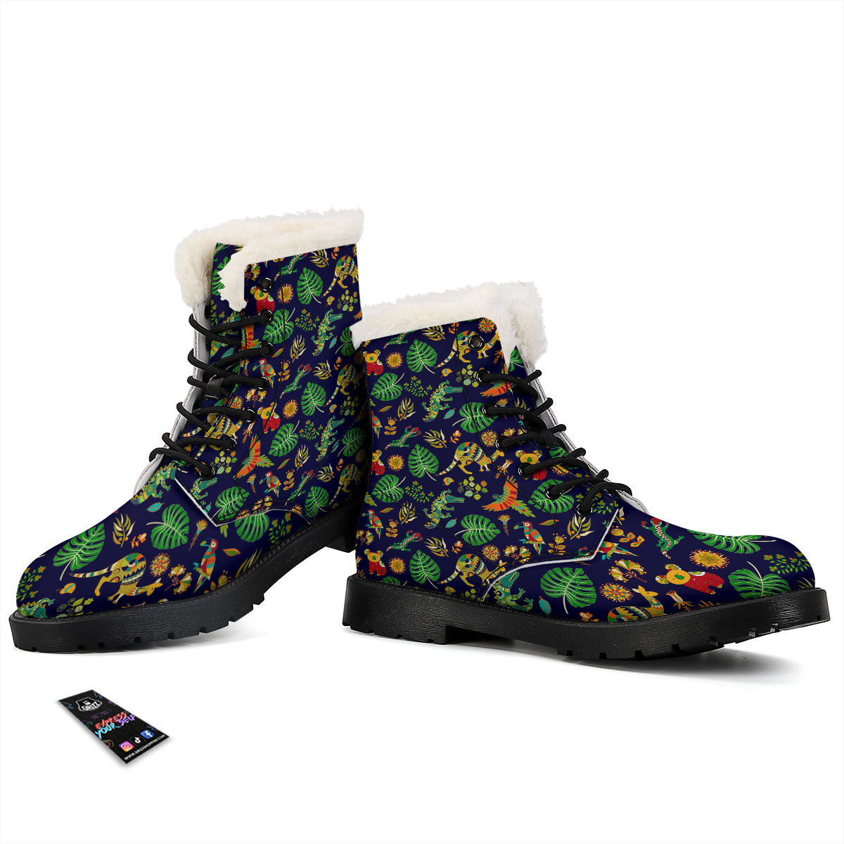 Art Australian Aboriginal Print Winter Boots-grizzshop