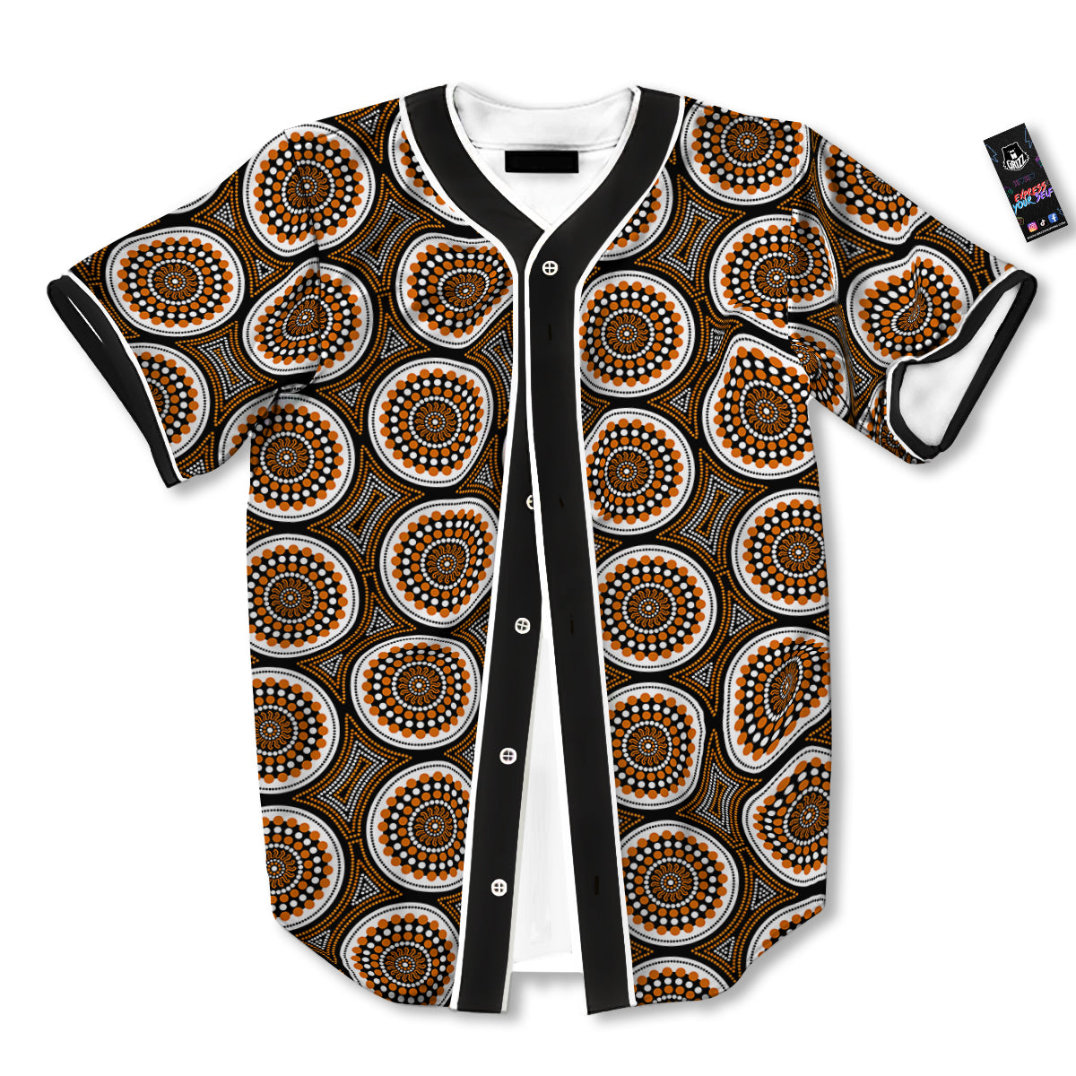Art Dot Aboriginal Print Pattern Baseball Jersey-grizzshop