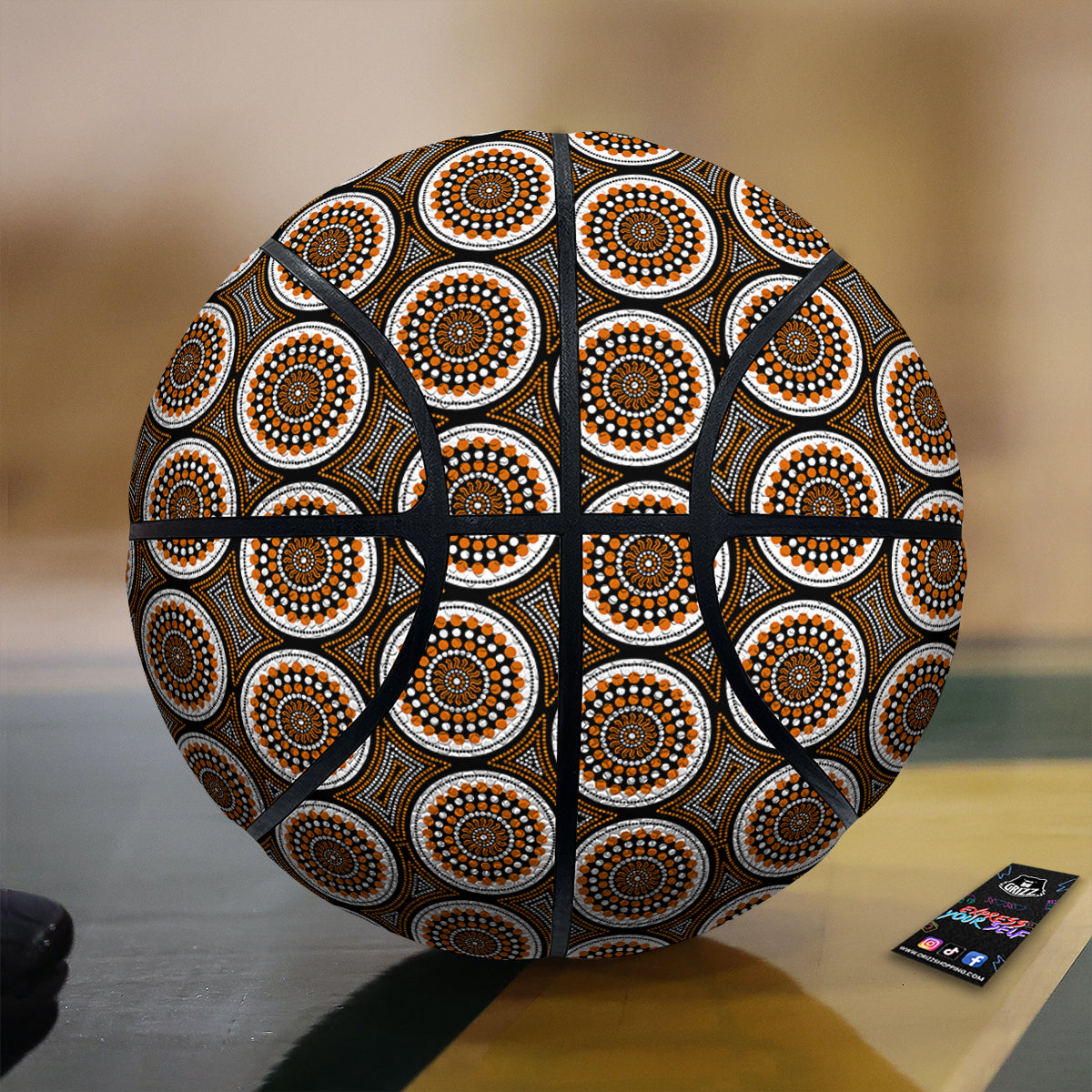 Art Dot Aboriginal Print Pattern Basketball-grizzshop
