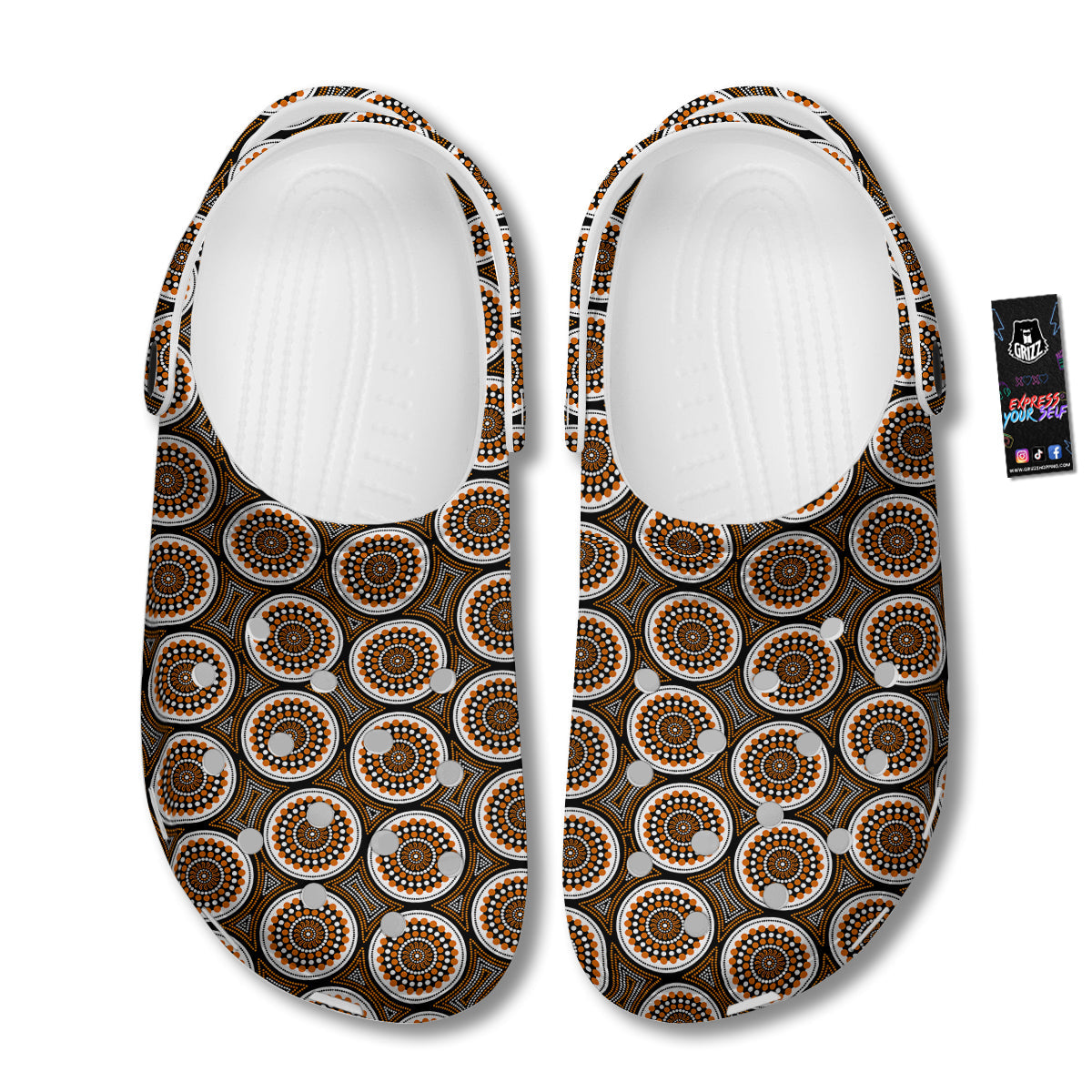 Art Dot Aboriginal Print Pattern Clog-grizzshop