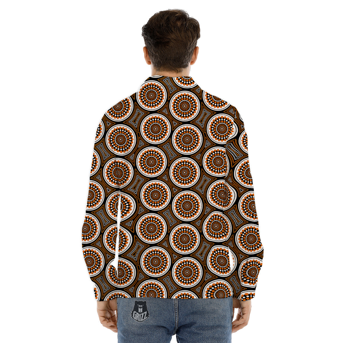Art Dot Aboriginal Print Pattern Men's Dress Shirts-grizzshop