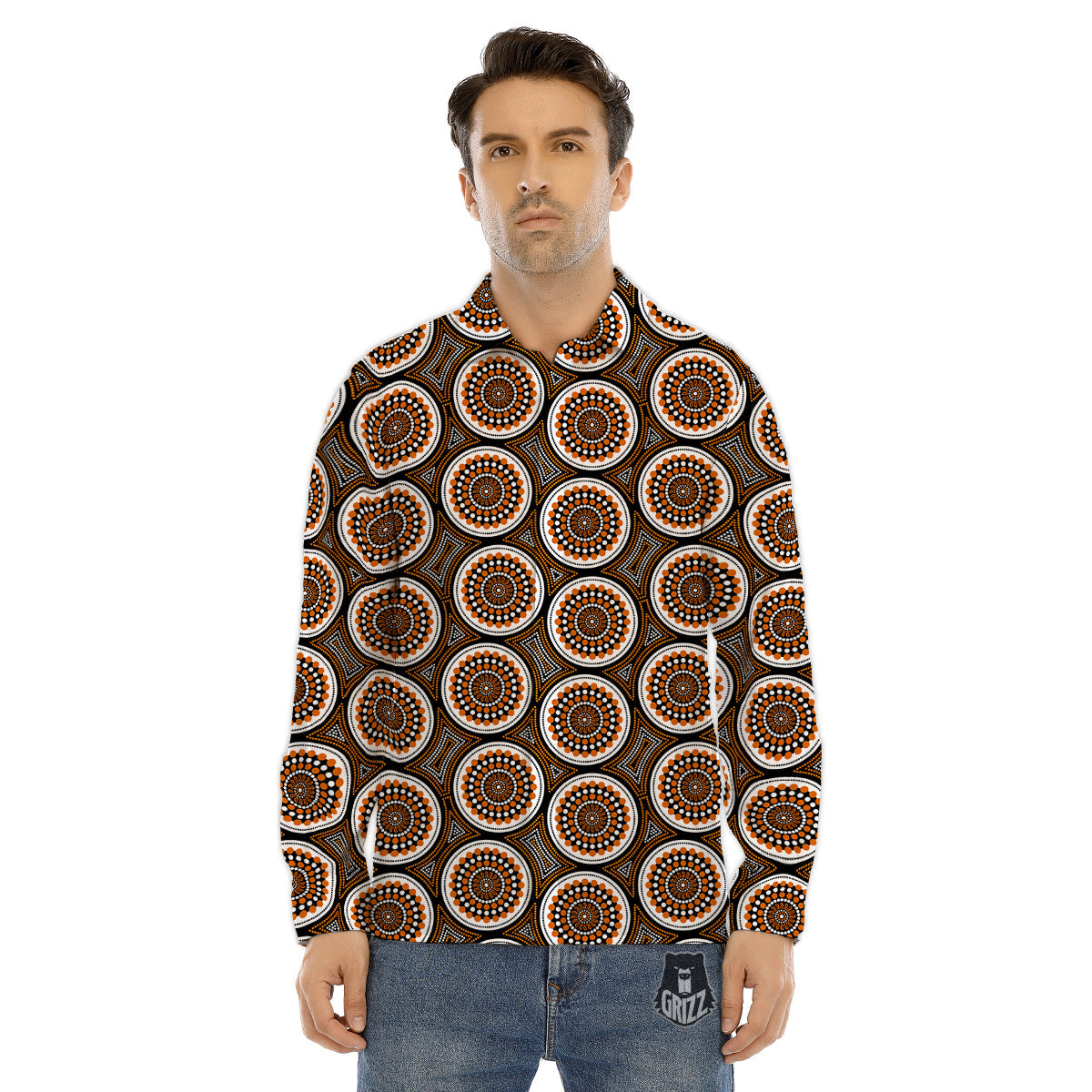 Art Dot Aboriginal Print Pattern Men's Dress Shirts-grizzshop