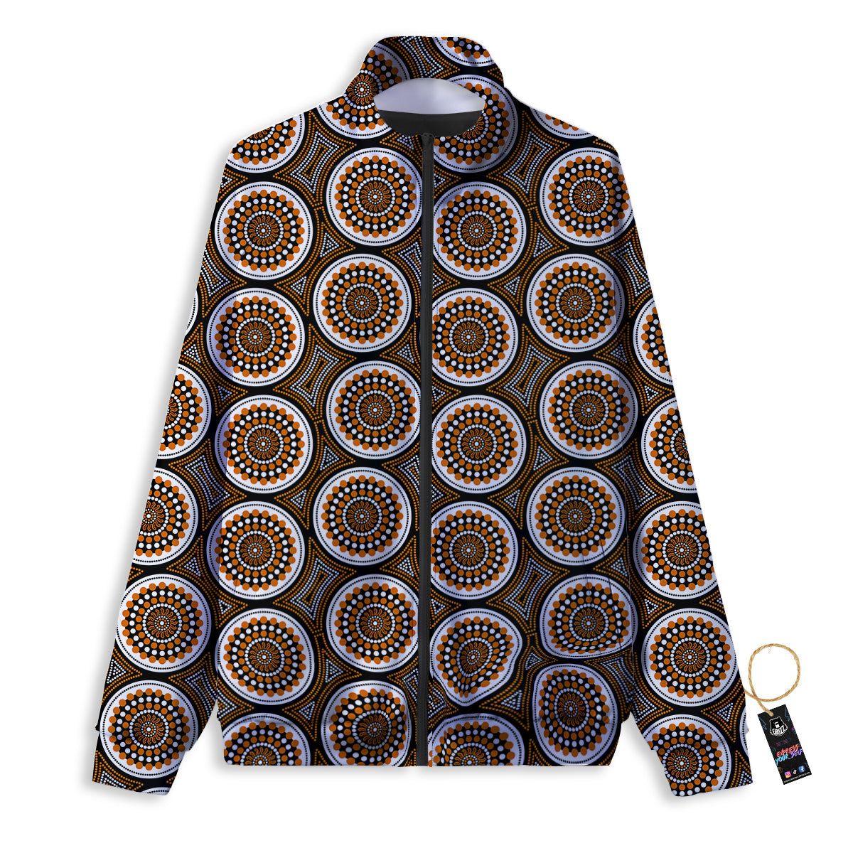 Art Dot Aboriginal Print Pattern Track Jacket-grizzshop