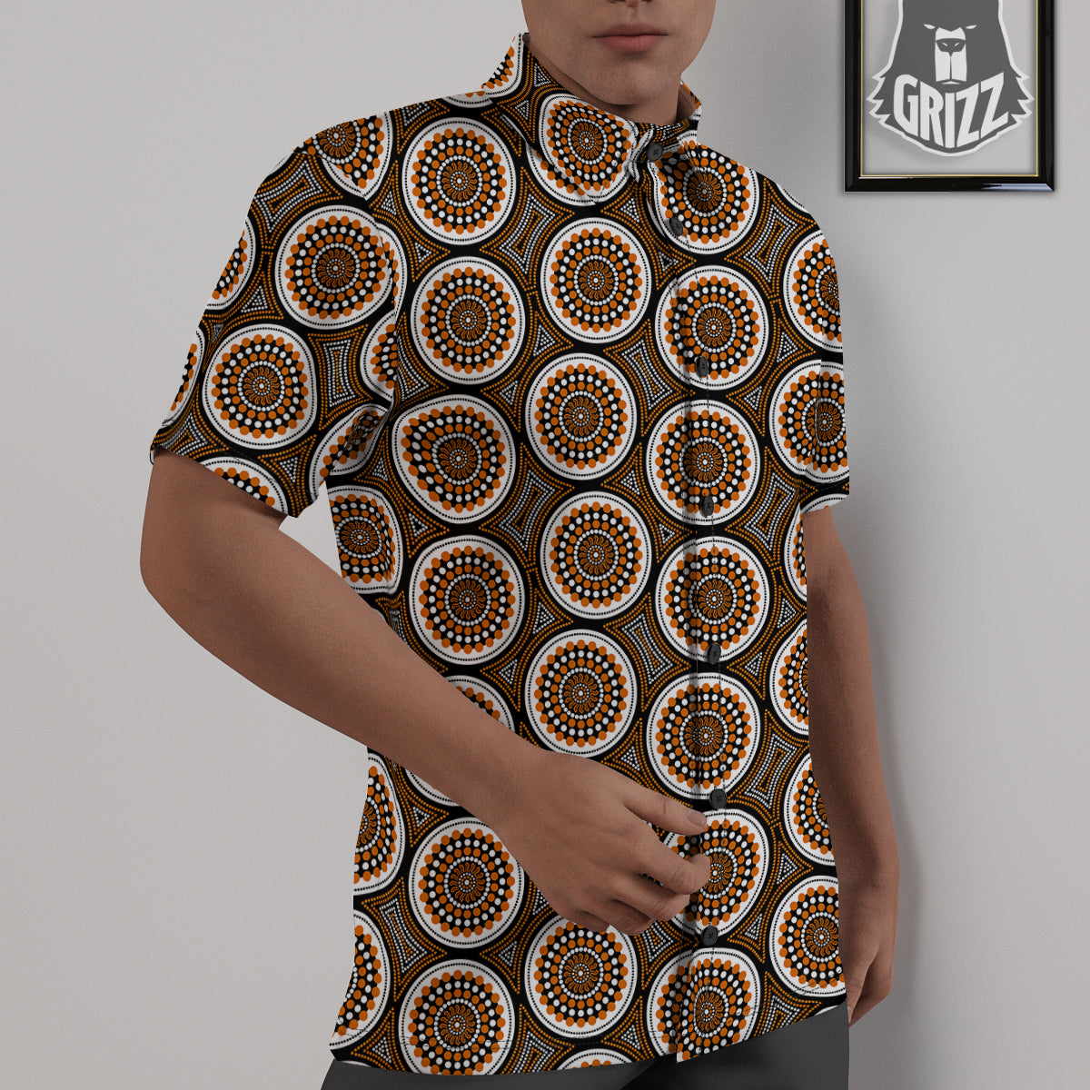 Art Dot Aboriginal Print Pattern Untucked Shirts-grizzshop