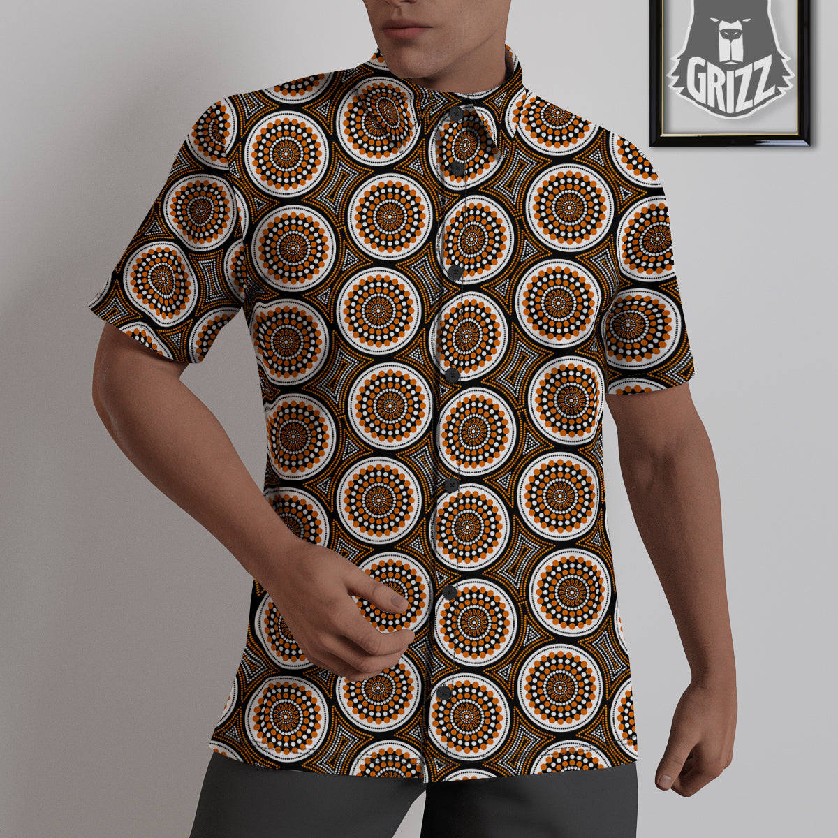 Art Dot Aboriginal Print Pattern Untucked Shirts-grizzshop