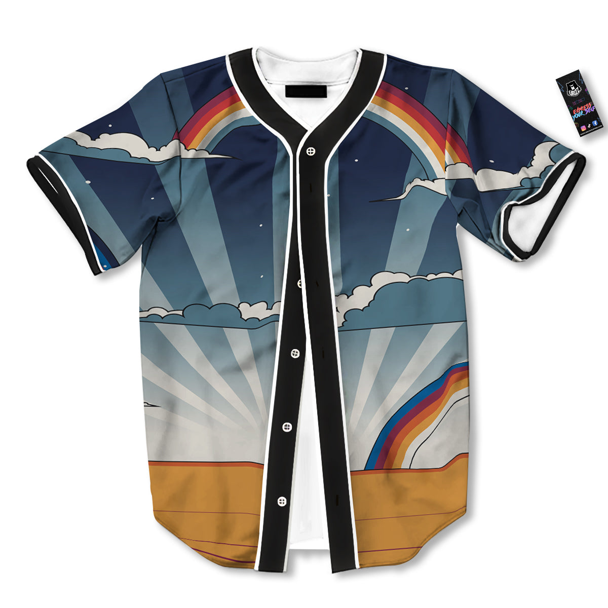 Art Style Hippie 1960s Print Baseball Jersey-grizzshop