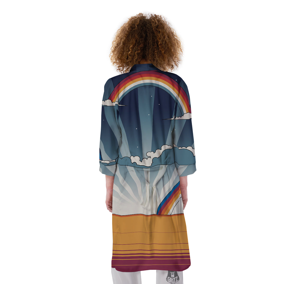 Art Style Hippie 1960s Print Kimono-grizzshop