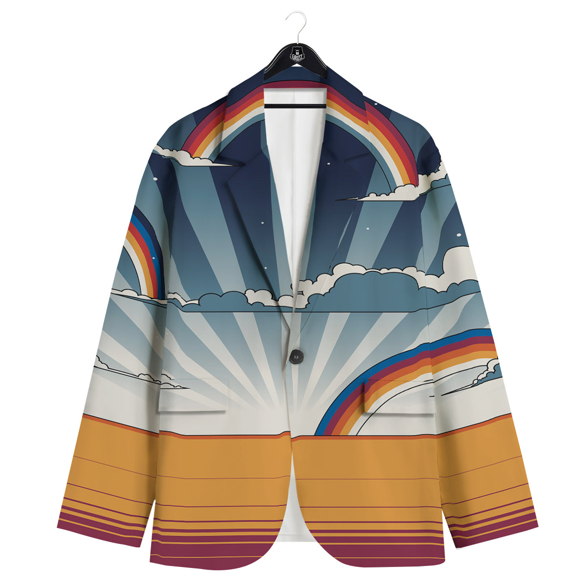 Art Style Hippie 1960s Print Men's Sport Coat-grizzshop